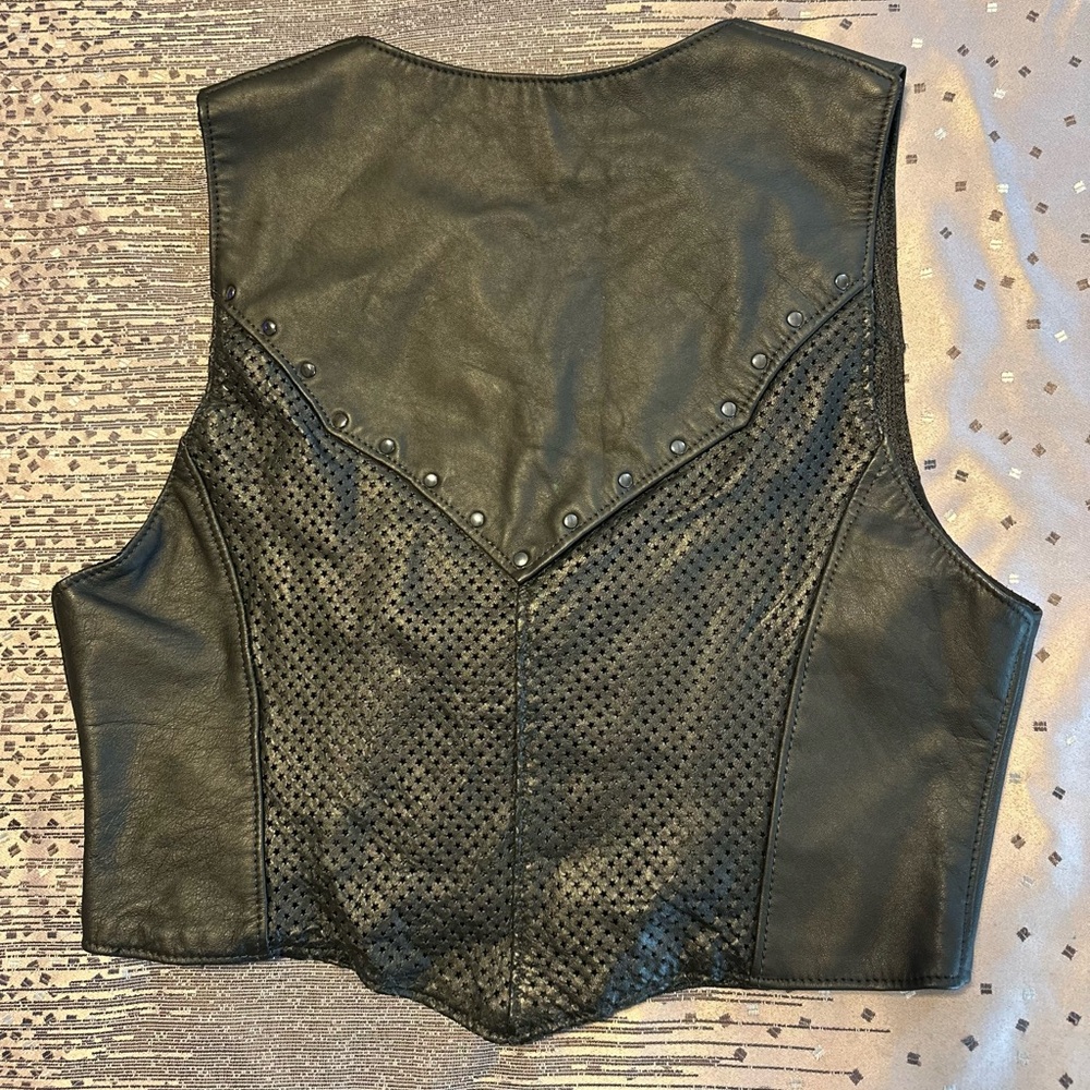 Leather Biker Vest 12 - Picture 5 of 8
